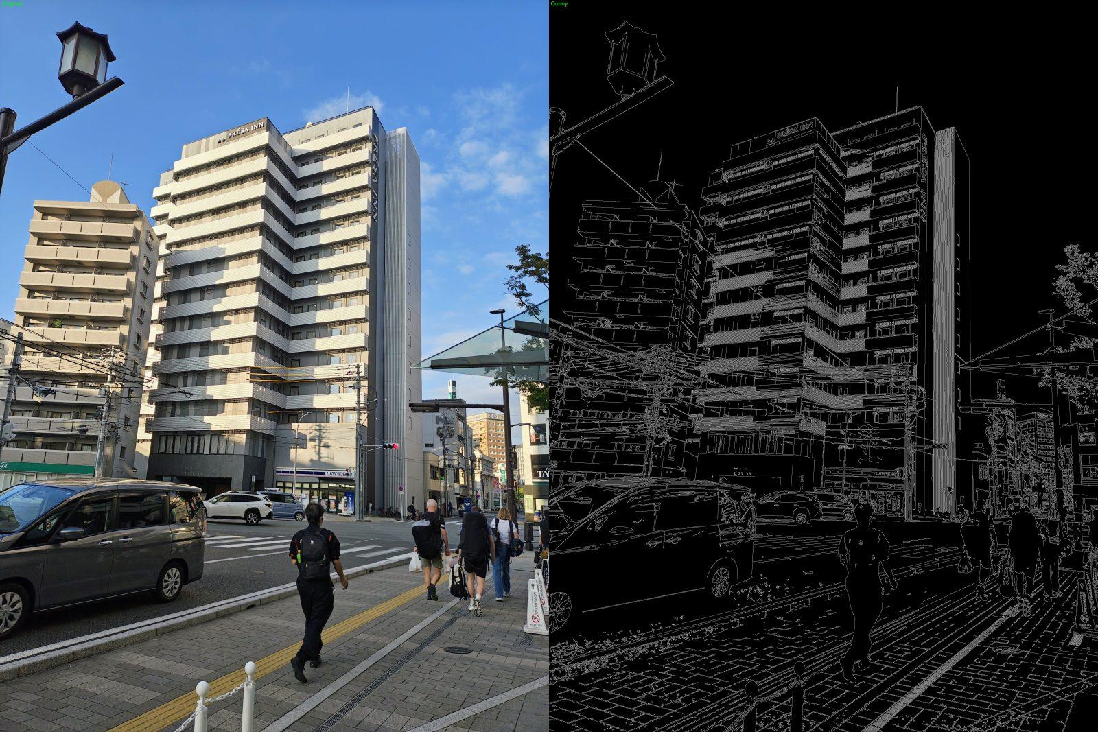 Canny edge detection comparison