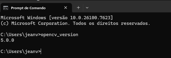 Command line output showing the OpenCV version after a successful build
